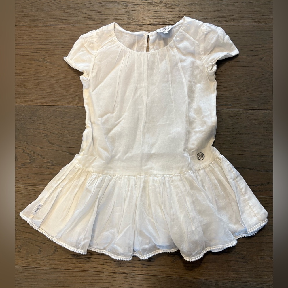Armani authentic girls white dress sz 4T NWT ret $658